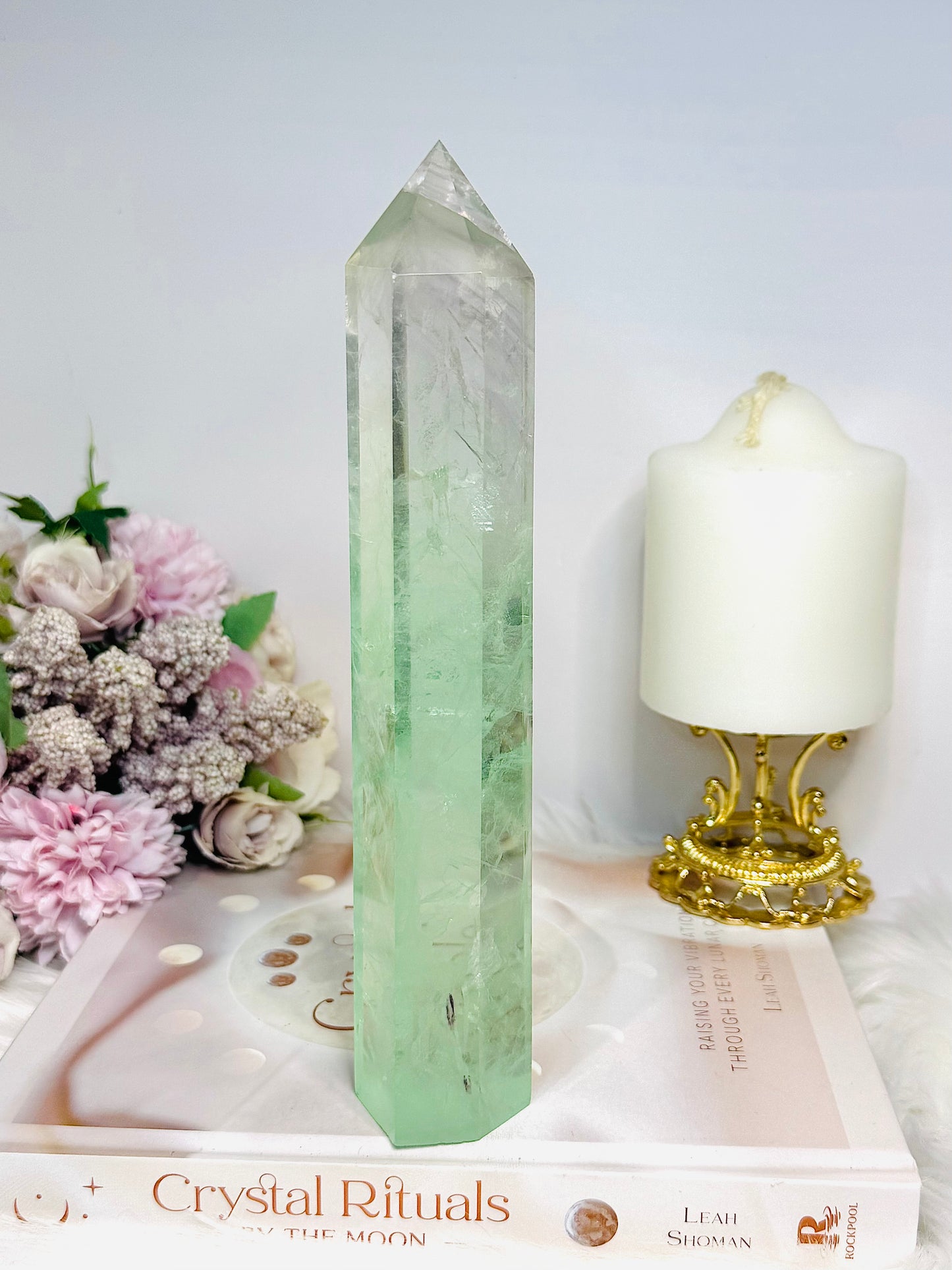 Large Watermelon Fluorite Tower 21.5cm