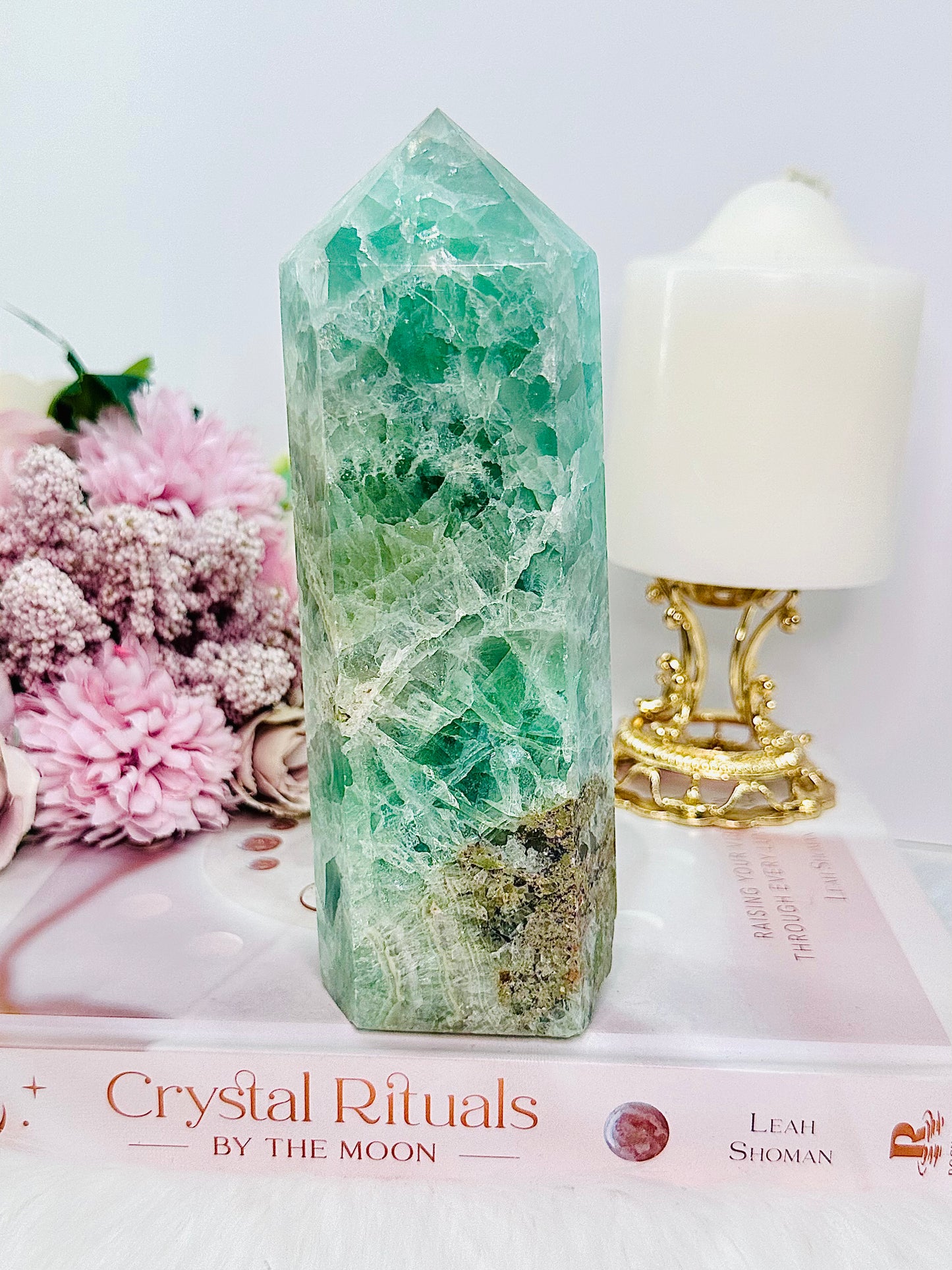 Fabulously Stunning Large Chunky Green Fluorite Tower 906grams ~ A Truly Amazing Piece