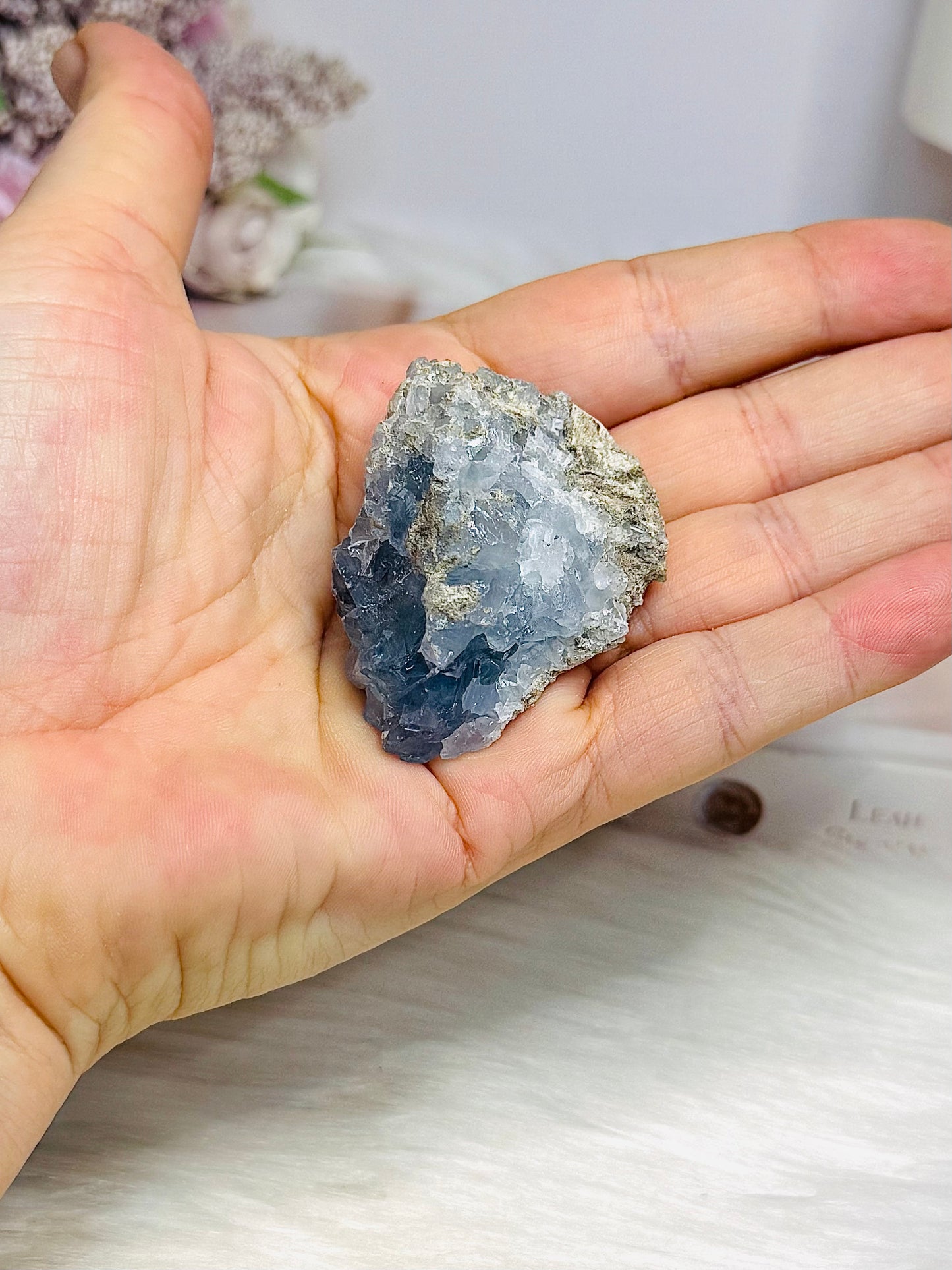 Natural Blue Celestite Cluster 76g