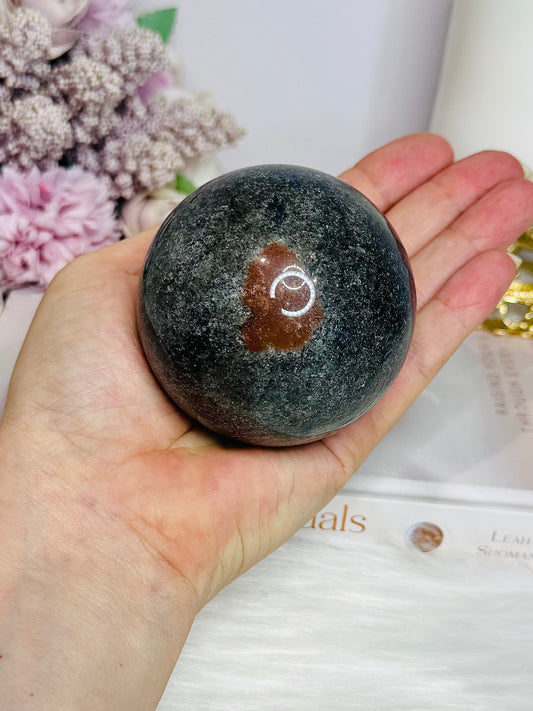 Large Bloodstone Sphere on Stand 420g