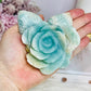 Blue Caribbean Calcite Carved Flower on Stand 266g