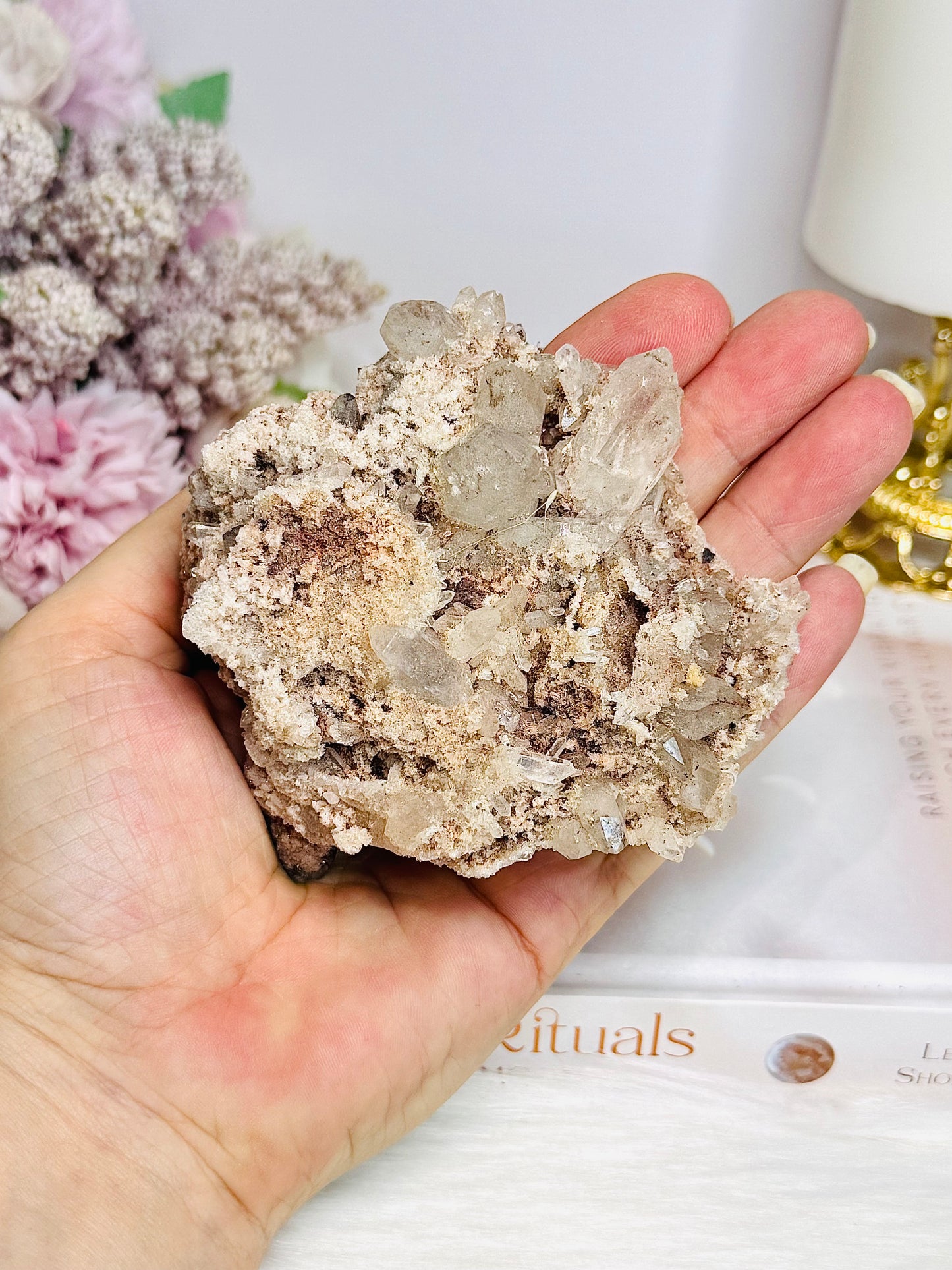 Natural Pink Quartz In Matrix 9cm