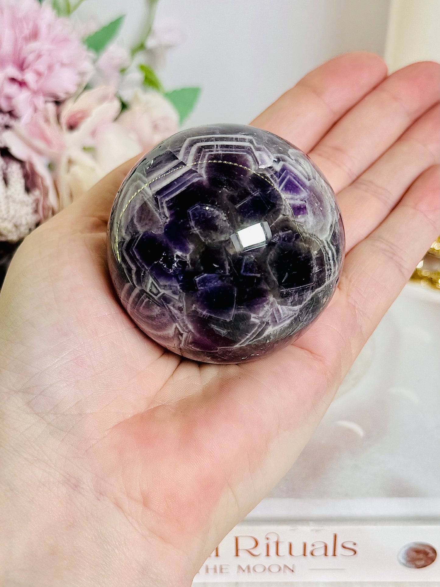 Beautiful Dream | Chevron Amethyst Sphere on Stand 263grams