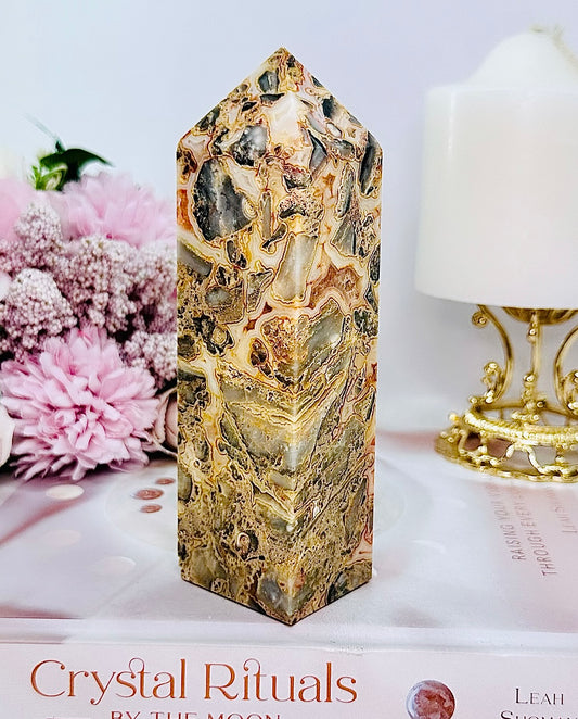 Stunning Crazy Lace Agate Chunky Perfectly Cut Tower 15cm