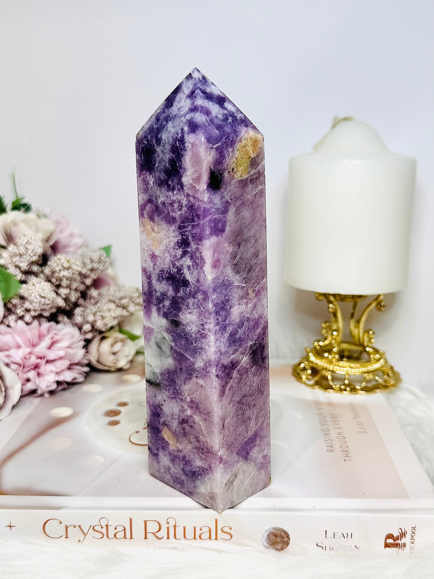 Large Purple Lepidolite Tower 17.5cm 575g