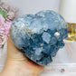 Deep Blue Celestite Cluster Heart 1.5KG 10.5cm