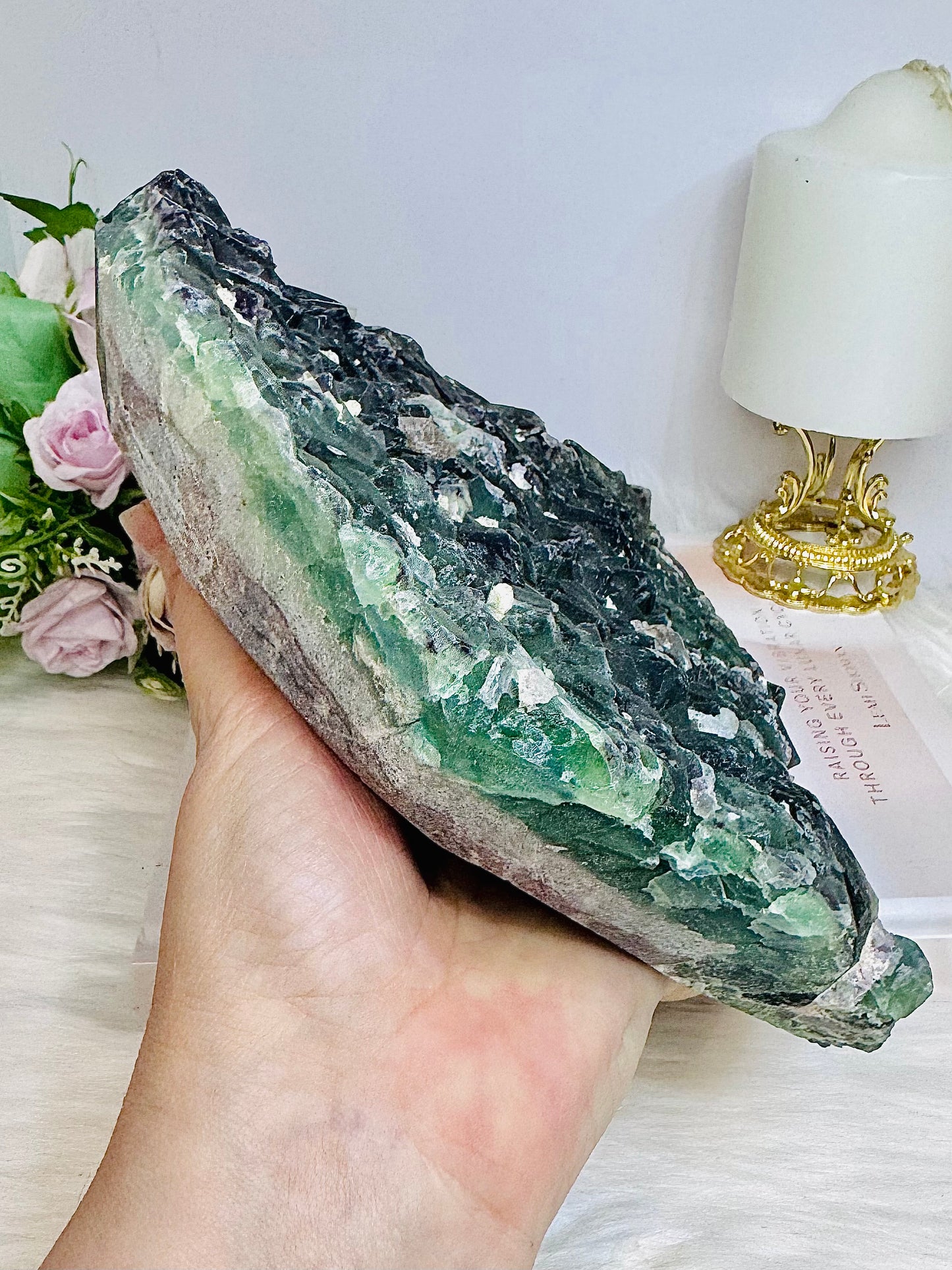 Large Natural Green Fluorite Freeform | Slab 21cm 2.4KG