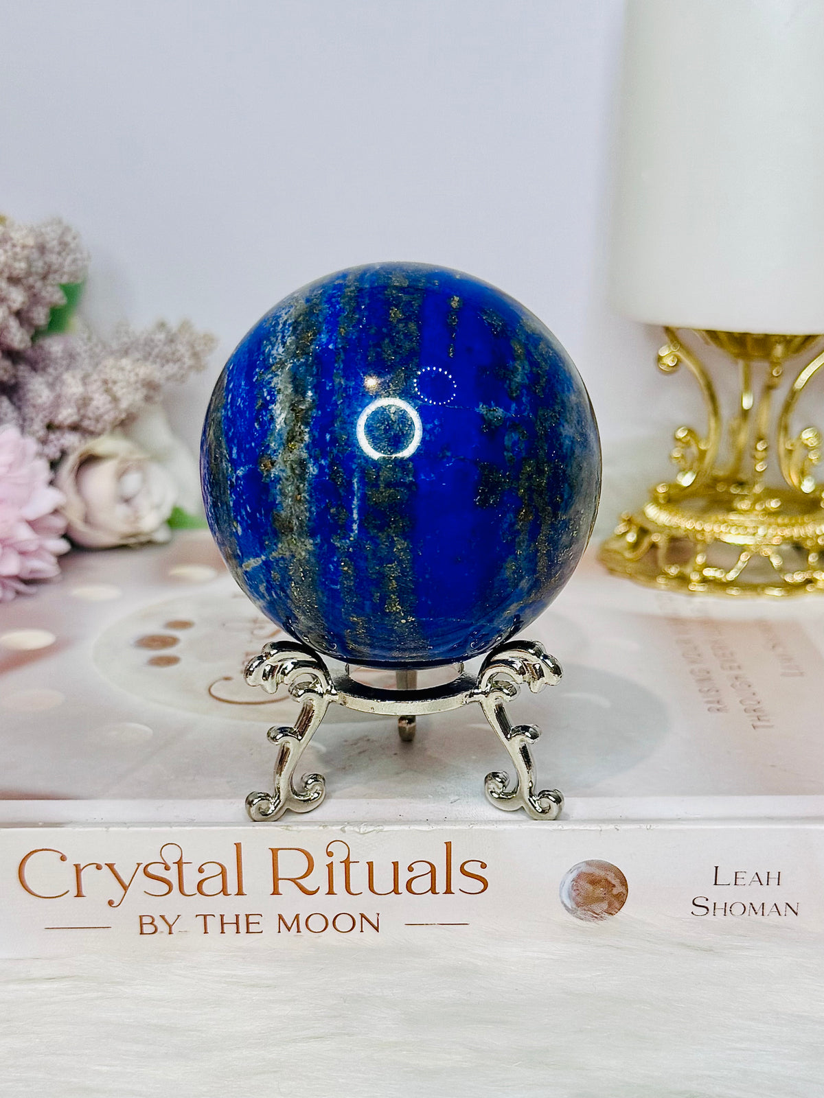 High Grade Large Lapis Lazuli Sphere on Stand 417g