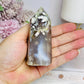 Flower Agate Carved Tower 9cm