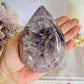 Fabulous Large 618gram Druzy Amethyst Chunky Carved Tear Drop | Flame From Brazil