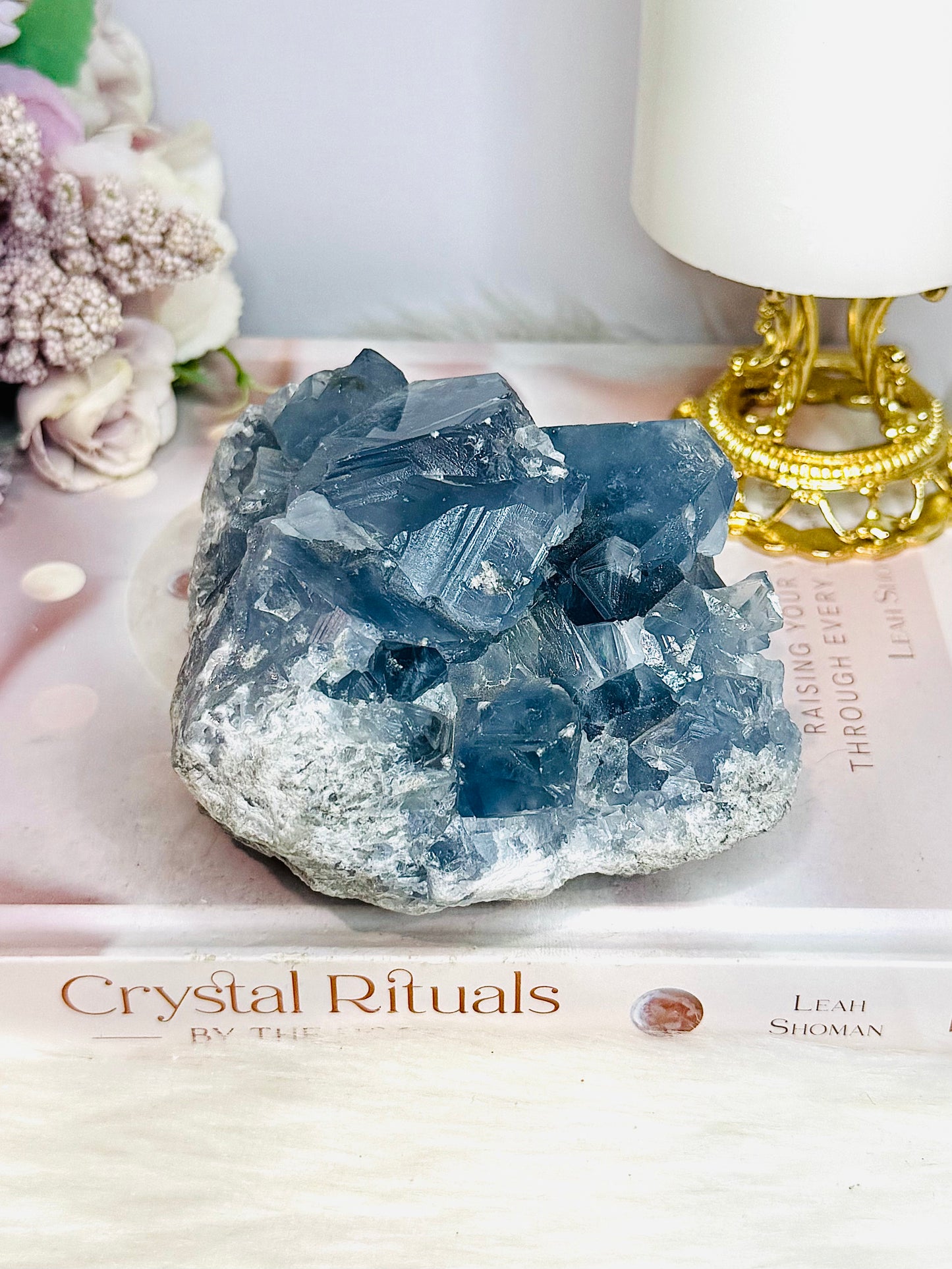 High Grade Natural Blue Celestite Large Freeform 1.12KG