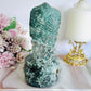 Moss Agate Large Carved Snake | Cobra 16cm