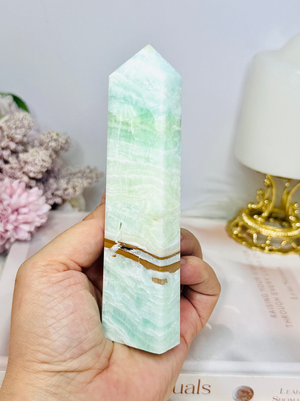 Pistachio Calcite Tower 13.5cm