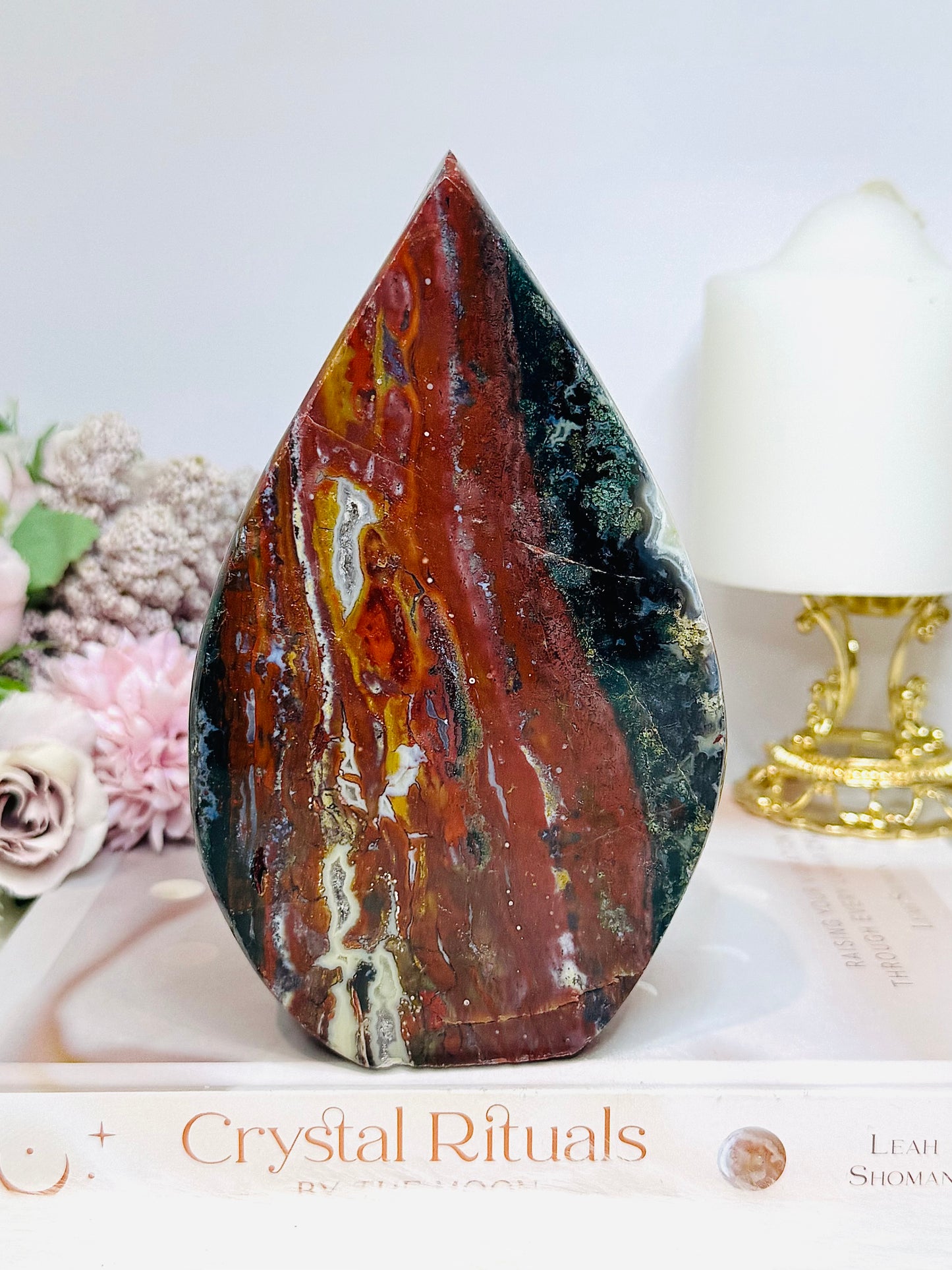 Large Ocean Jasper Druzy Flame 15cm 691g