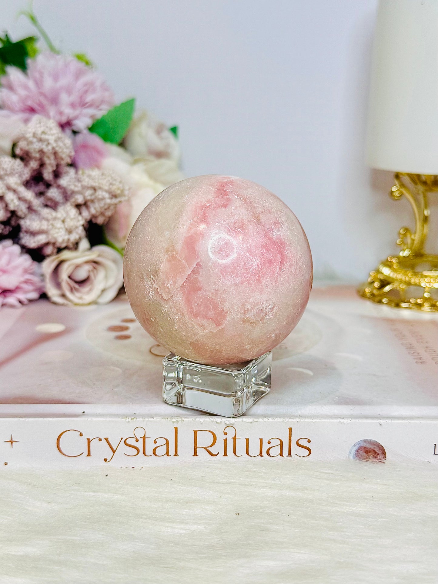 Pink Opal Sphere On Stand 288g