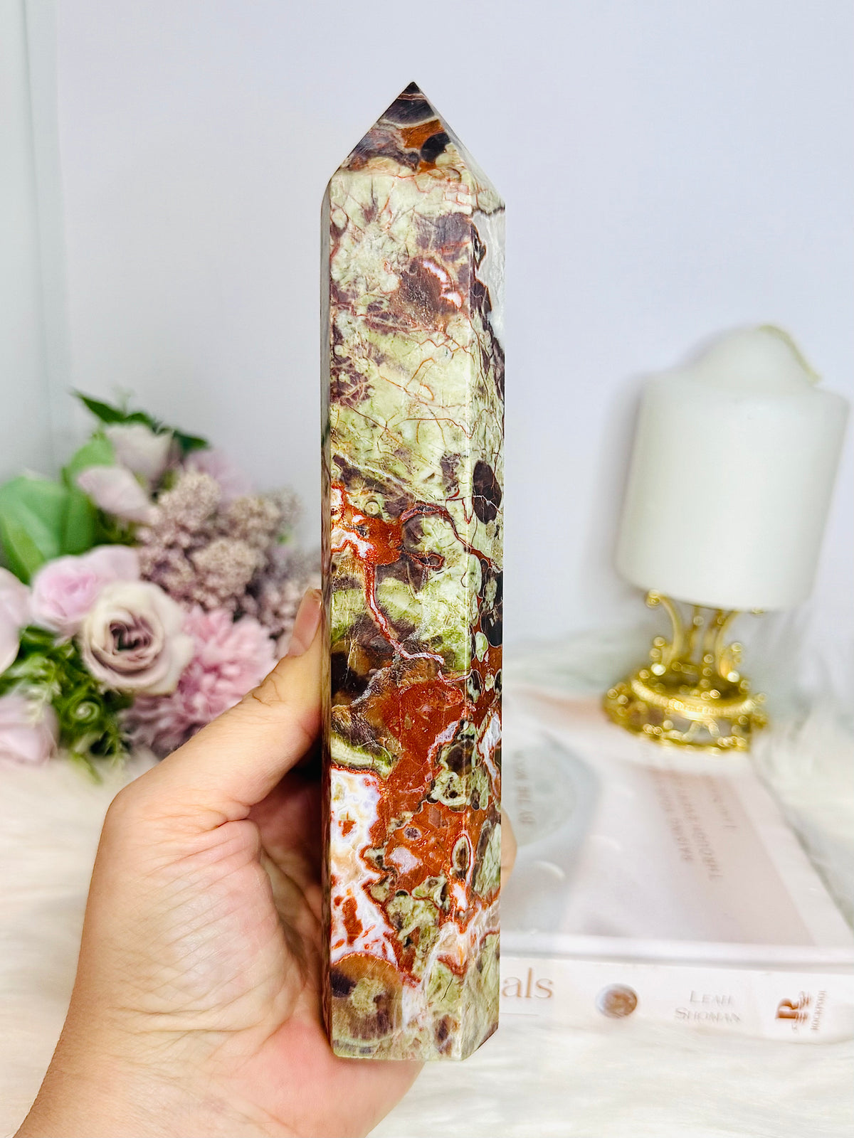 Large Money Agate Tower 20cm