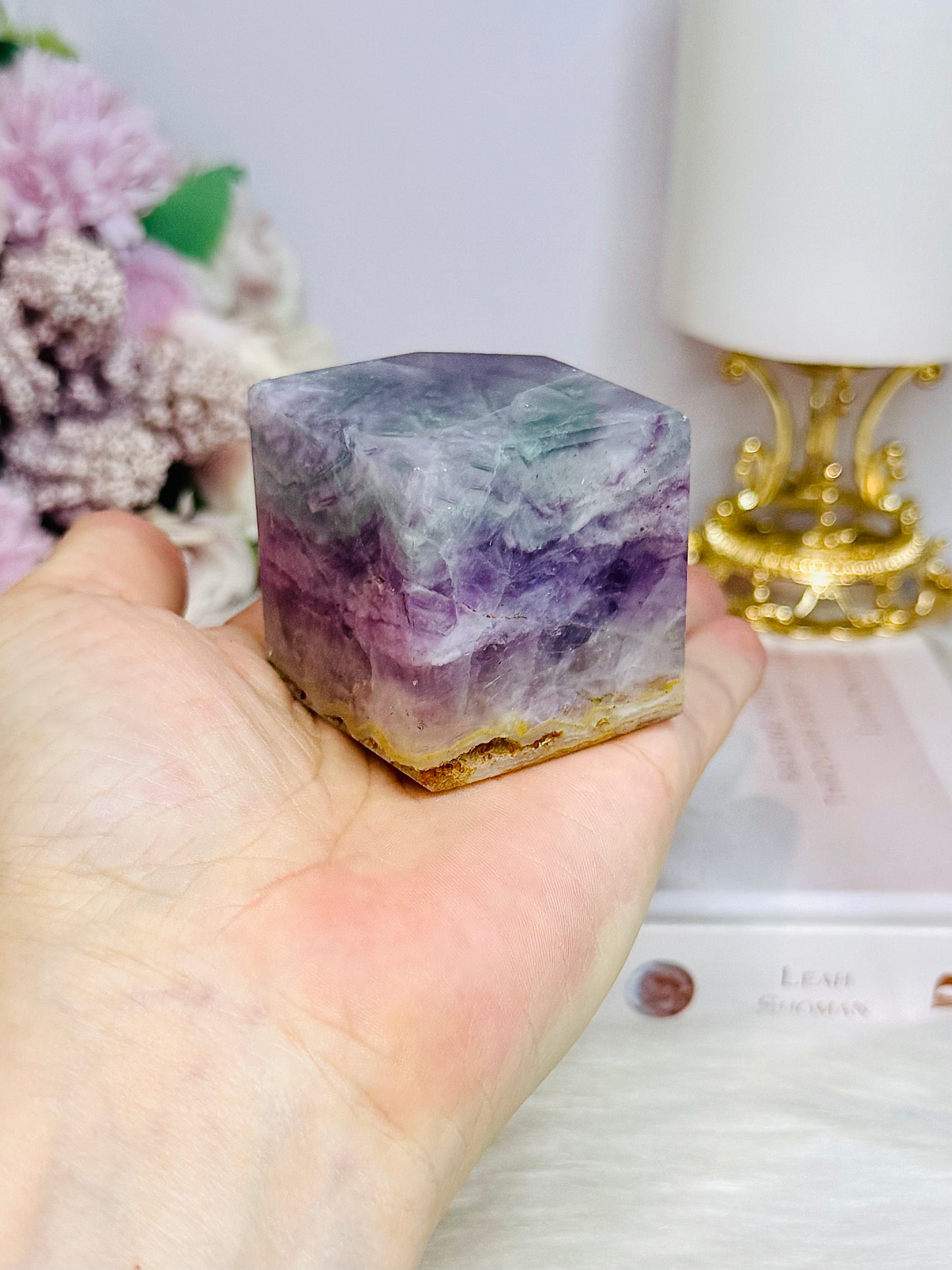 Rainbow Fluorite Cube 224g