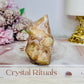 Flower Agate Carved Flame 8cm
