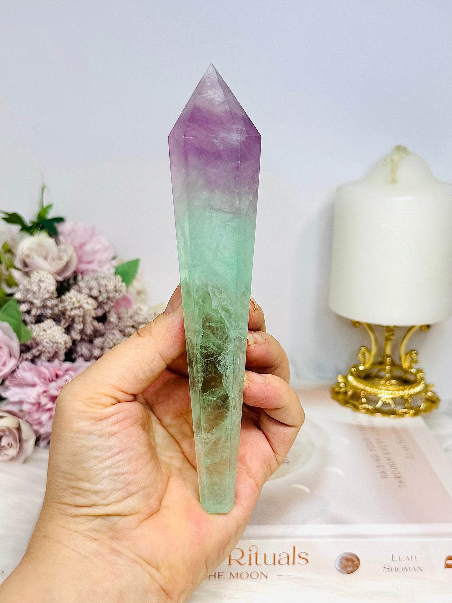 Watermelon Fluorite Wand | Tower 16.5cm