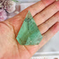 Natural Green Fluorite Faceted Carved Flame 6.5cm