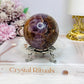 Crazy Lace Amethyst Sphere on Stand 300g