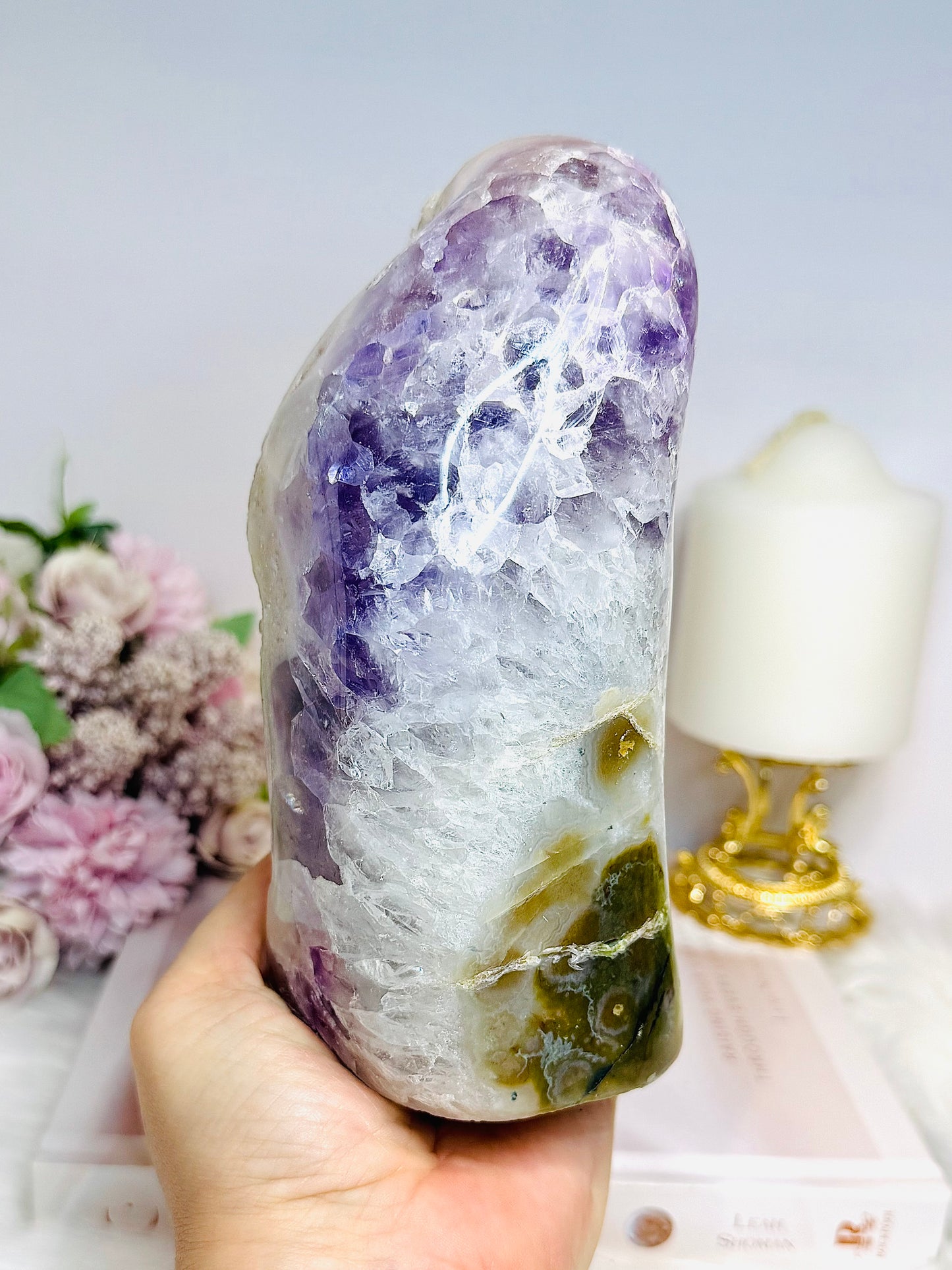 High Grade Pink Amethyst X Amethyst Sugar Druzy Freeform 17cm 1.9KG