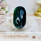 Chunky Fluorite Palm Stone (stand is display only) Reduced as chipped