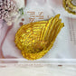 Precious Pink Amethyst Sphere in Gold Wings Holder 325grams