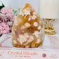 Large 13cm 415gram Druzy Flower Agate Freeform | Flame Carving