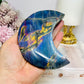 High Grade Large Labradorite Carved Moon Full of Flash 19.5cm