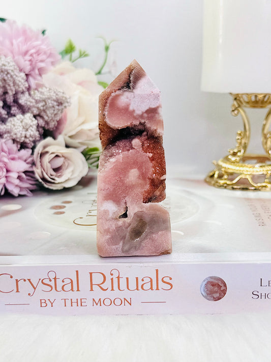 Absolutely Stunning High Grade Druzy Pink Amethyst Tower From Brazil 9cm