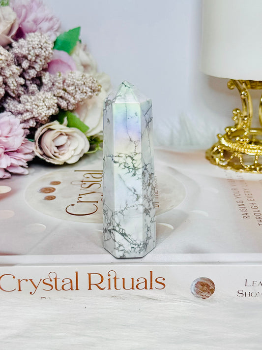 Angel Aura Howlite Tower 8.5cm