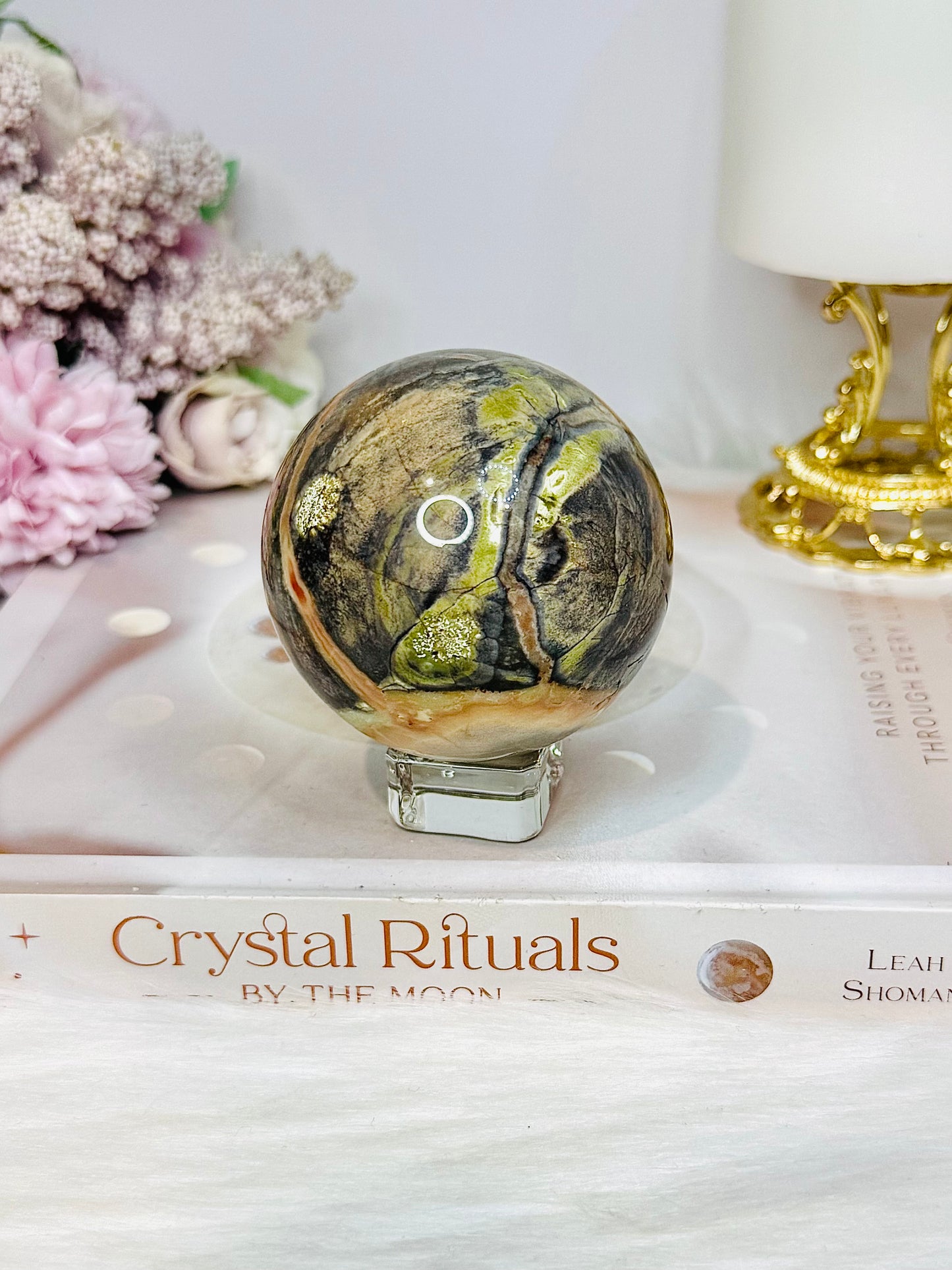 Money Agate Sphere On Stand 334g