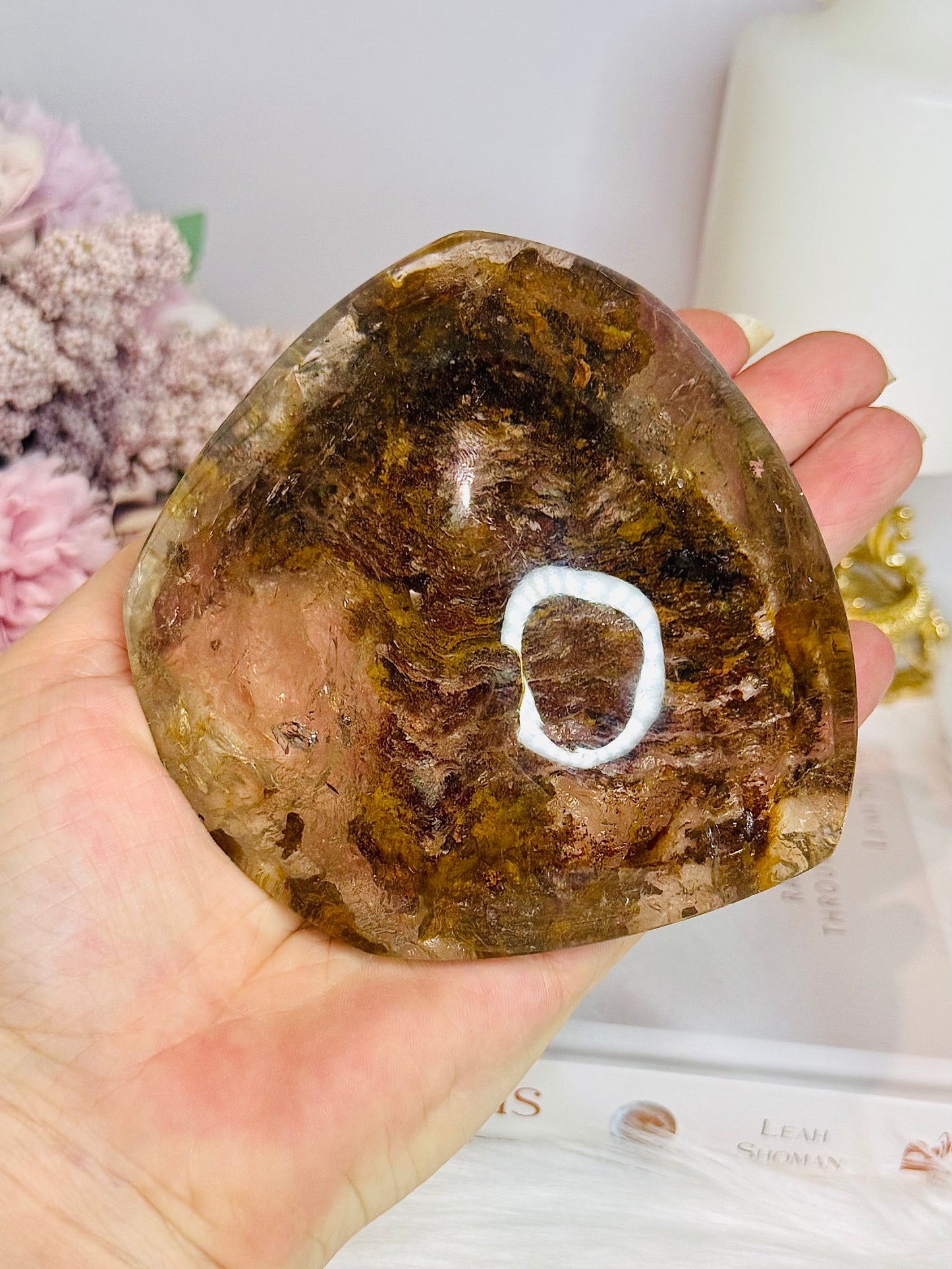 Large Natural Lodolite | Garden Quartz Polished Freeform on Stand 10cm 484g