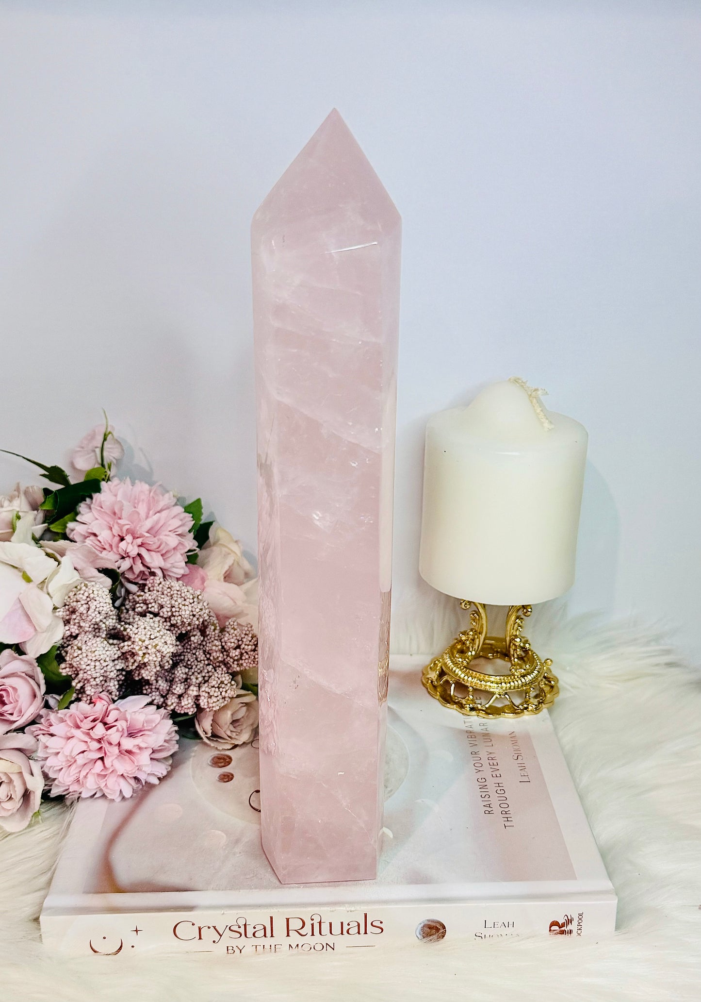 Supports Self Love ~ Huge Incredible Natural Rose Quartz Carved Tower | Generator 27.5cm 1.34KG