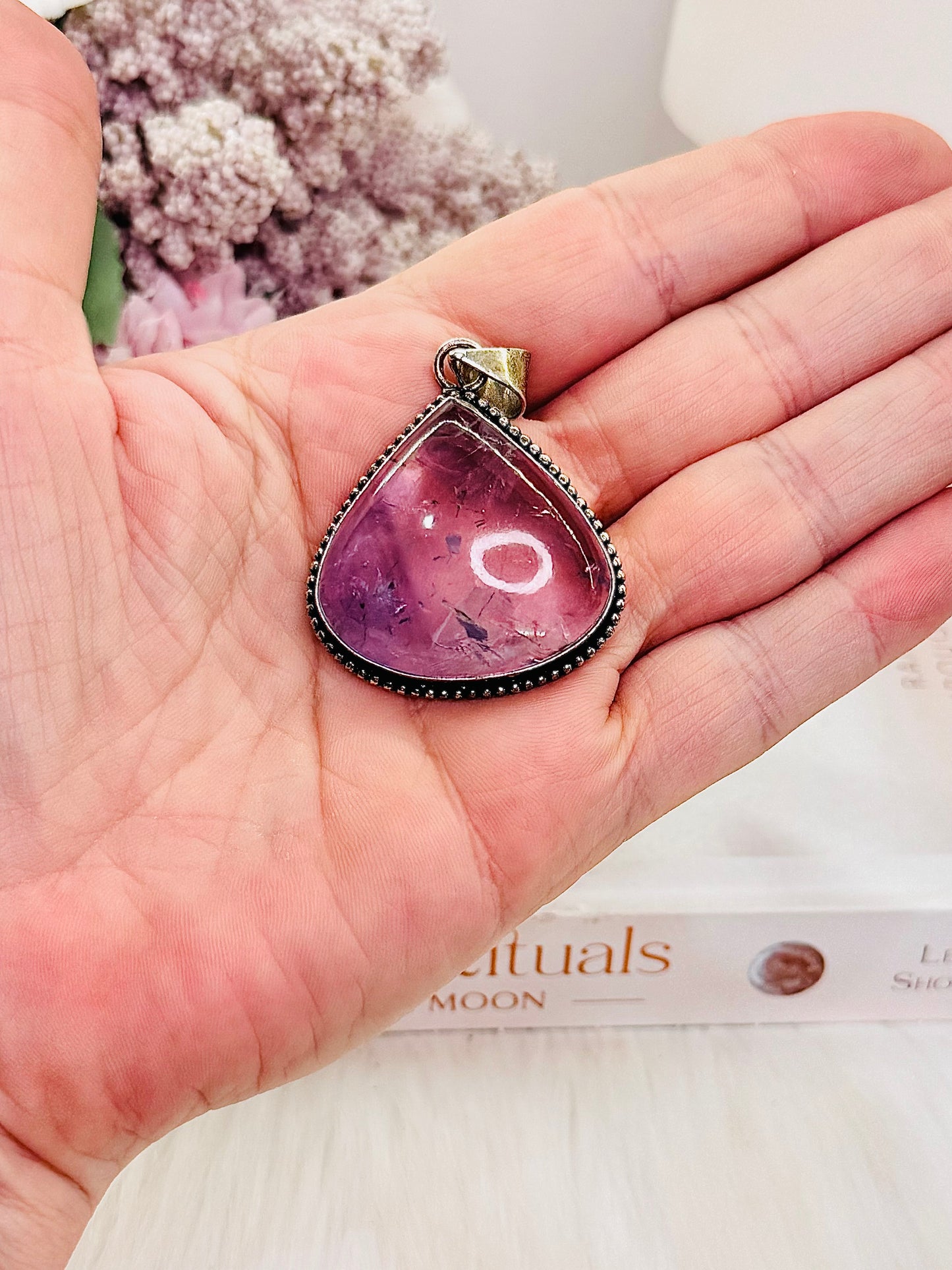 Beautiful Large Amethyst Pendant In Gift Bag