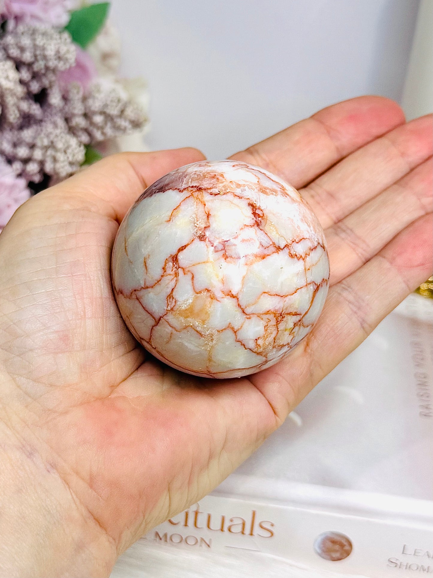 Red Vein Jasper Sphere on Stand 233g