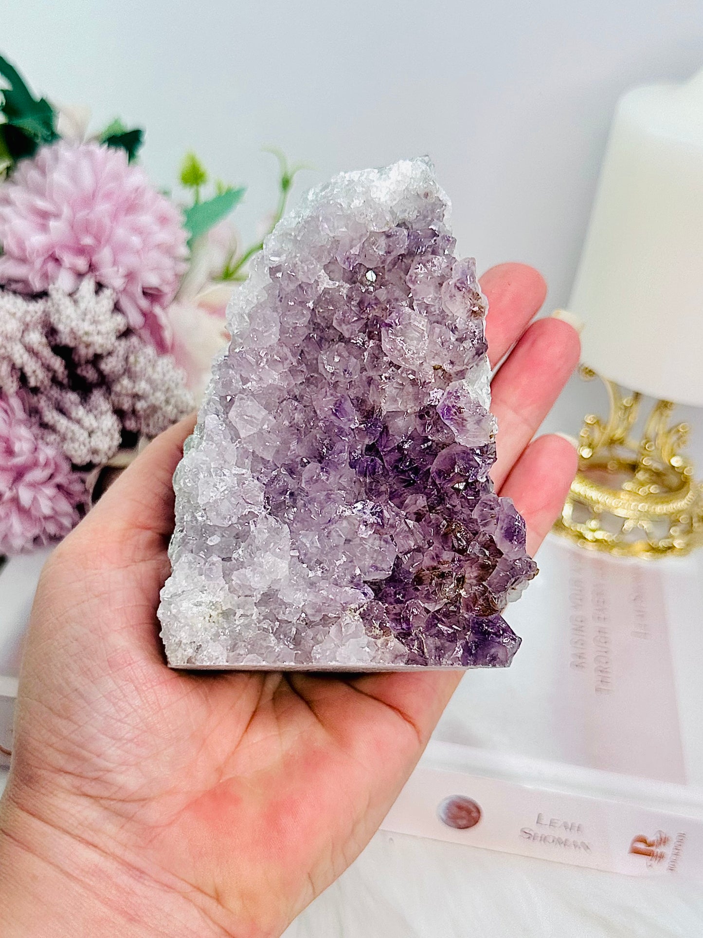 Beautiful Natural Amethyst Cluster From Brazil 539grams