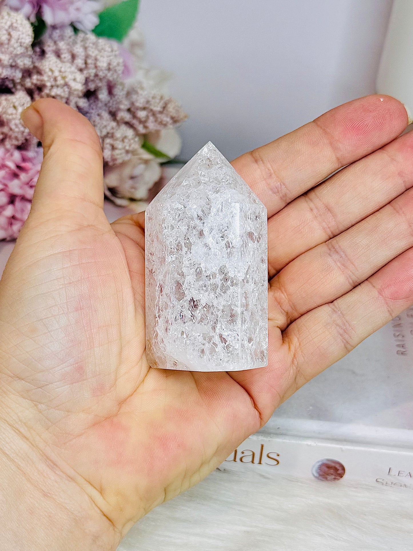 Fire & Ice | Crackle Quartz Tower 6.5cm