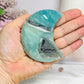 Sky Blue Quartz Carved Moon On Stand 8cm