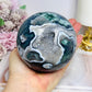 High Grade Druzy Moss Agate Sphere on Stand 1.09KG