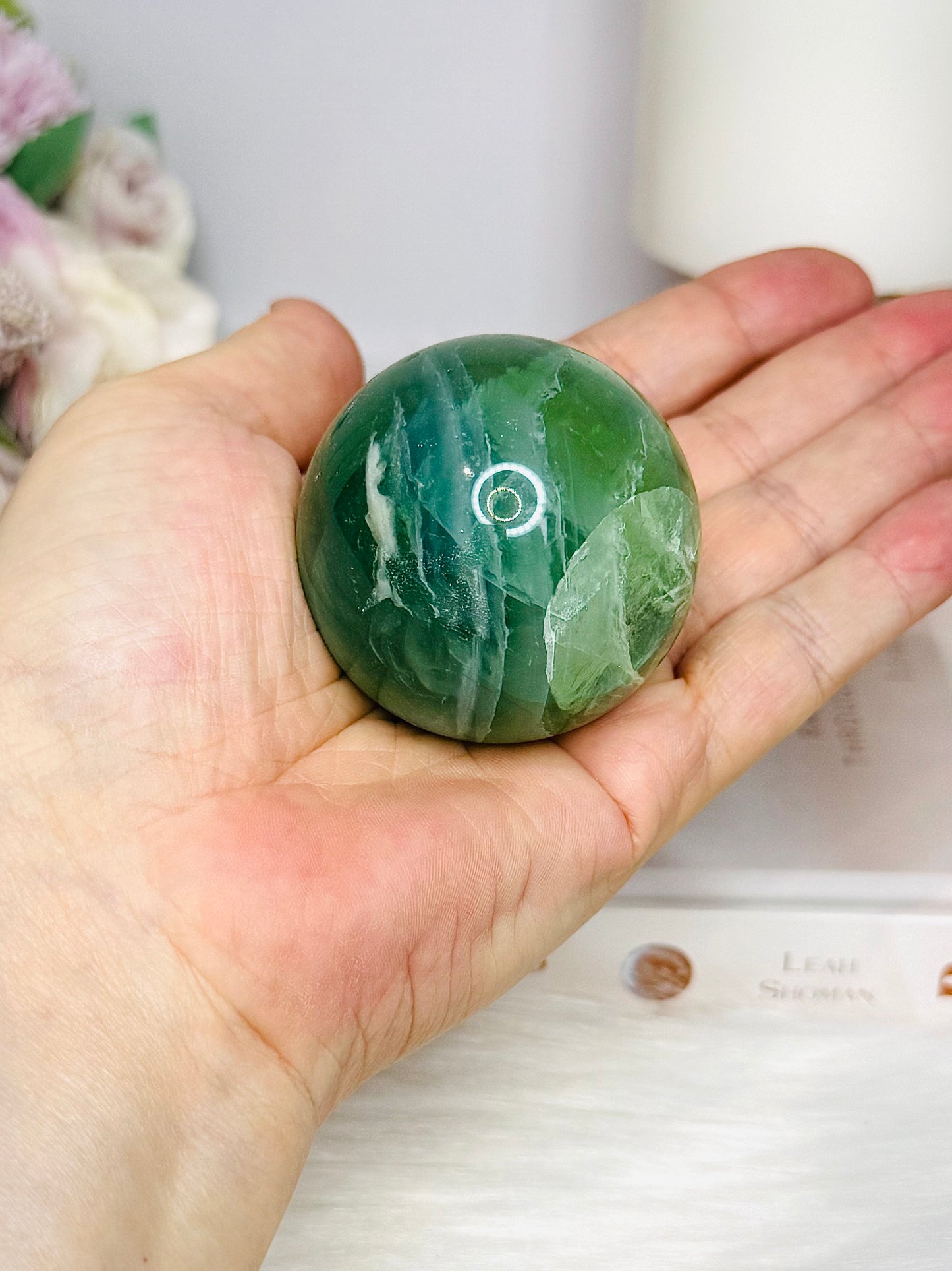 Green Fluorite Sphere on Stand 6cm
