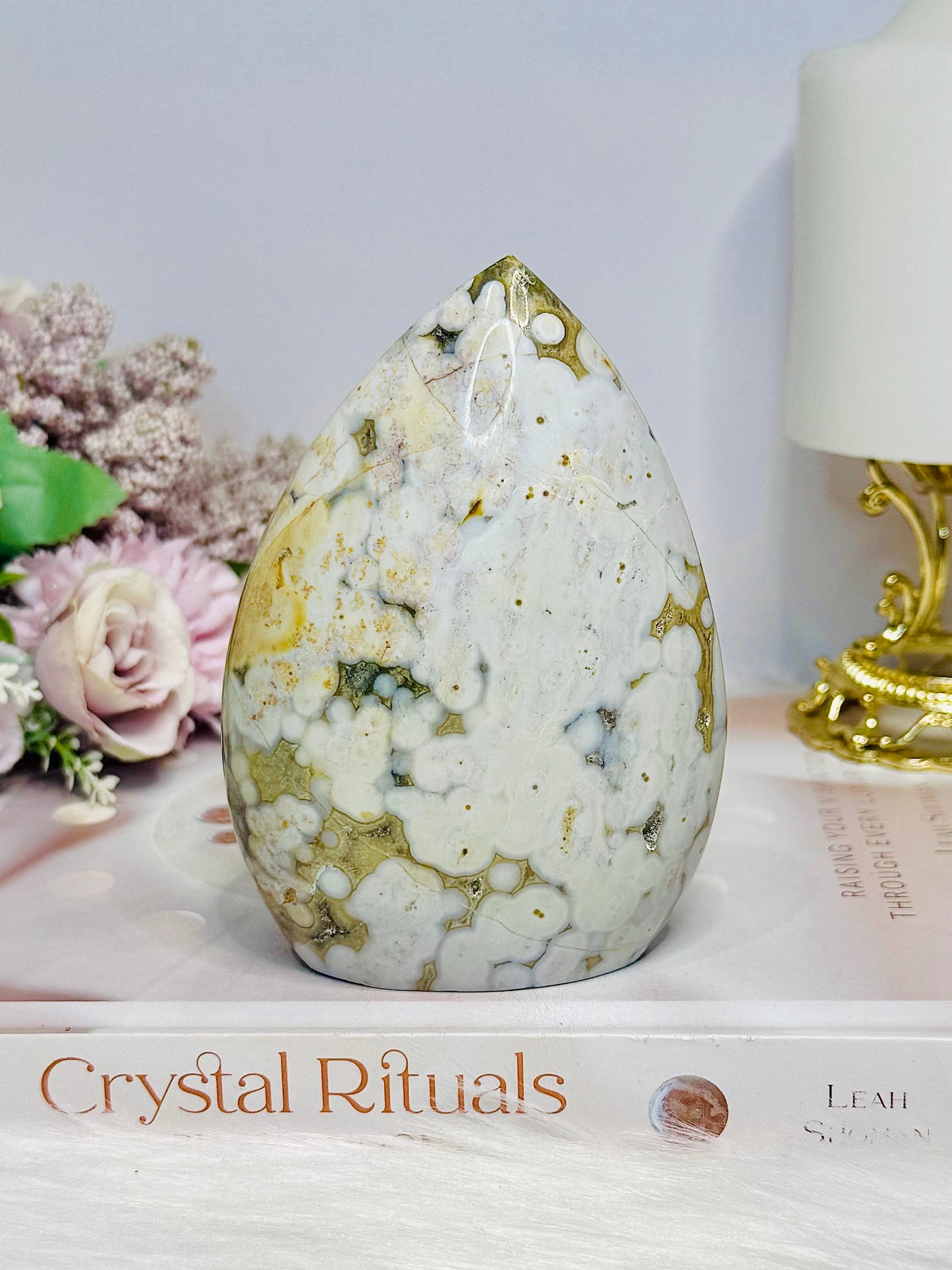 Druzy Ocean Jasper Teardrop | Flame 11.5cm 424g
