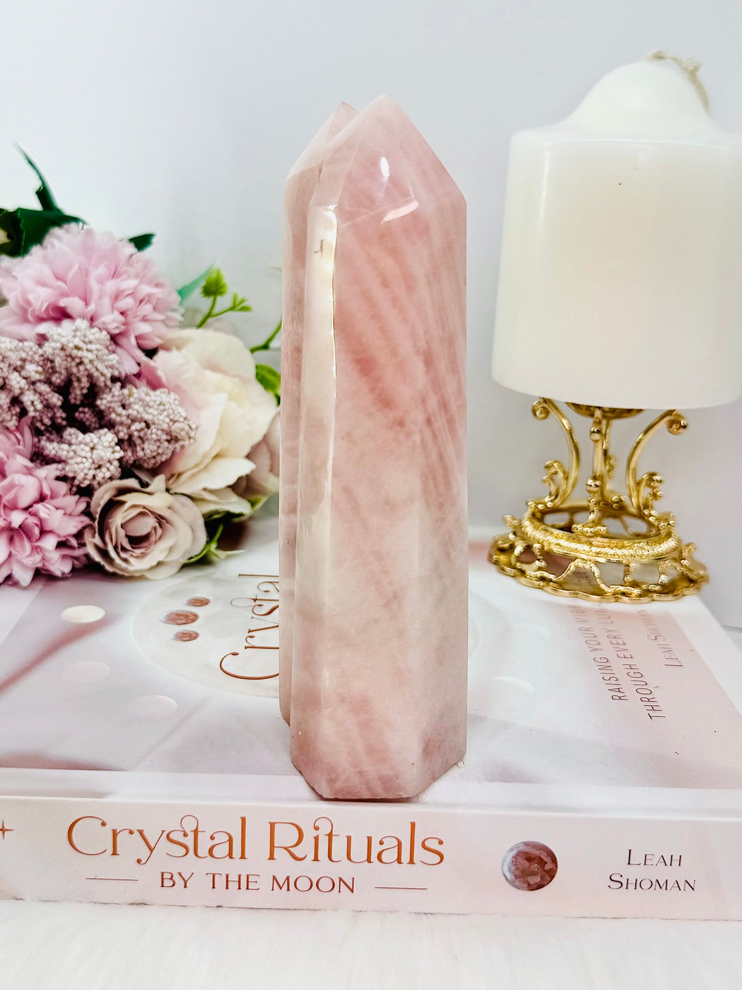 Classy & Absolutely Gorgeous Large 14.5cm Rose Quartz Double Tower Truly Gorgeous