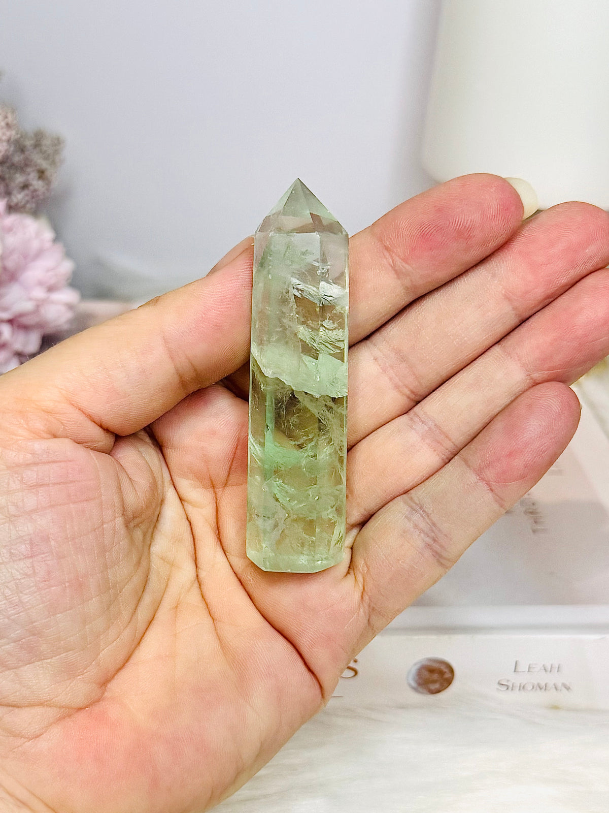 High Grade Green Fluorite Tower 7cm