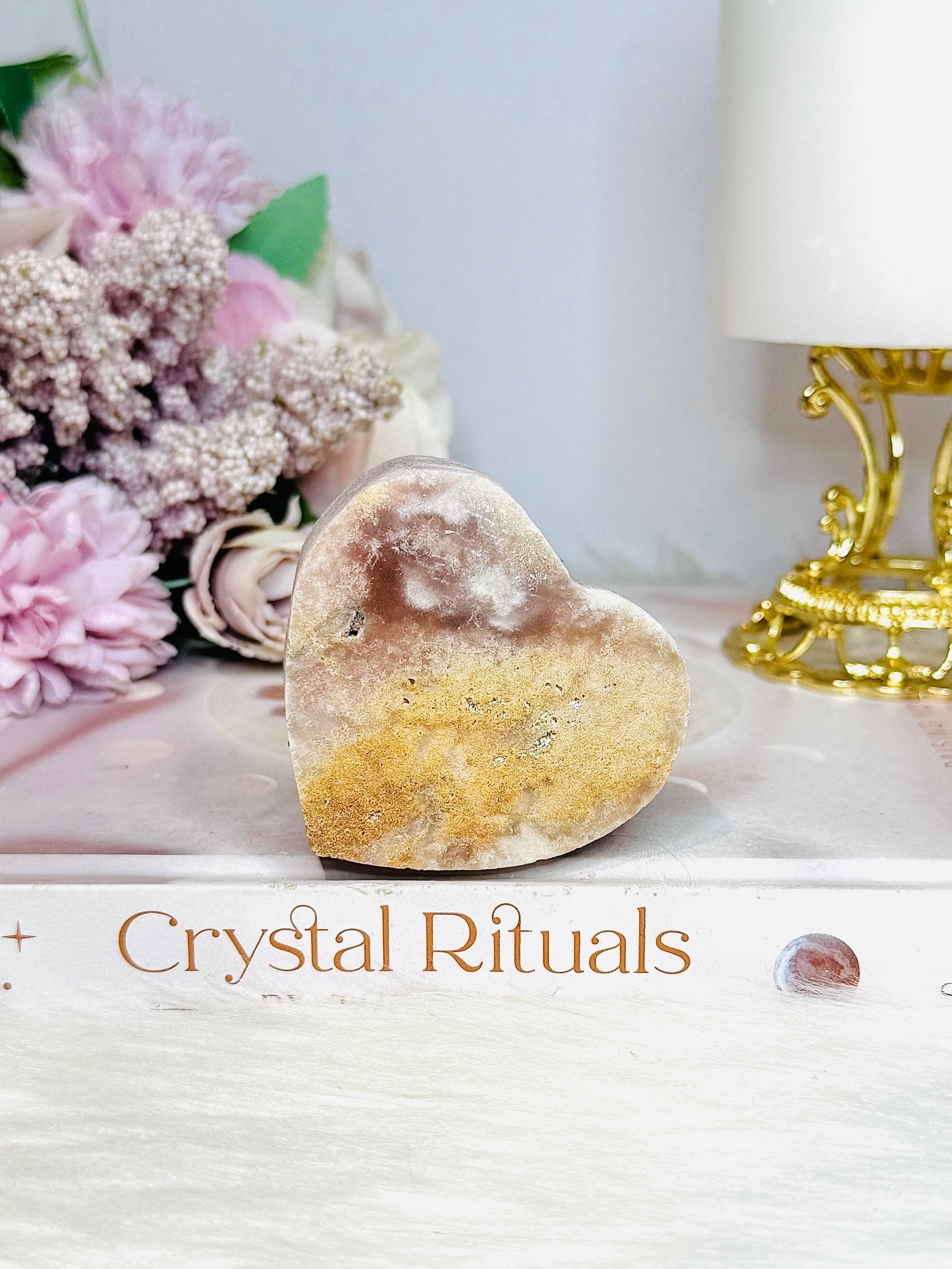 Chunky Pink Amethyst Druzy Heart 6cm