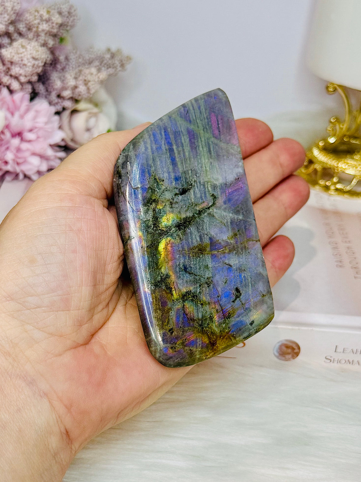 Labradorite Freeform with Purple & Pink Flash 10.5cm