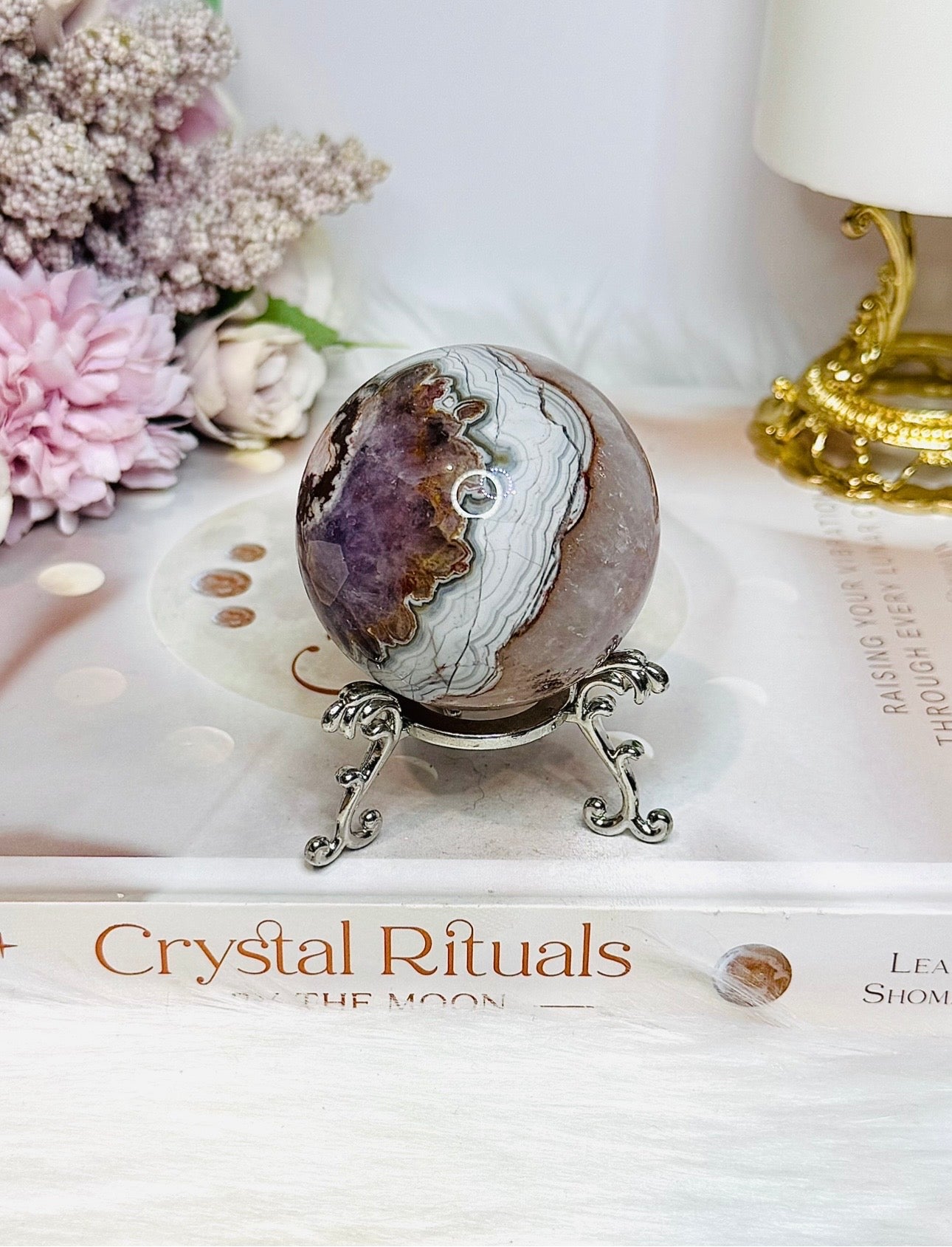 Amethyst X Mexican Crazy Lace Sphere On Stand 191g