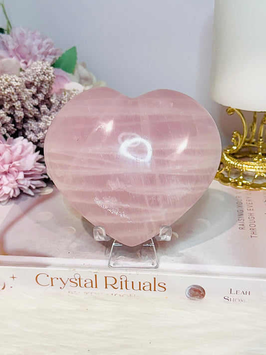 Rose Quartz Chunky Heart On Stand 457g