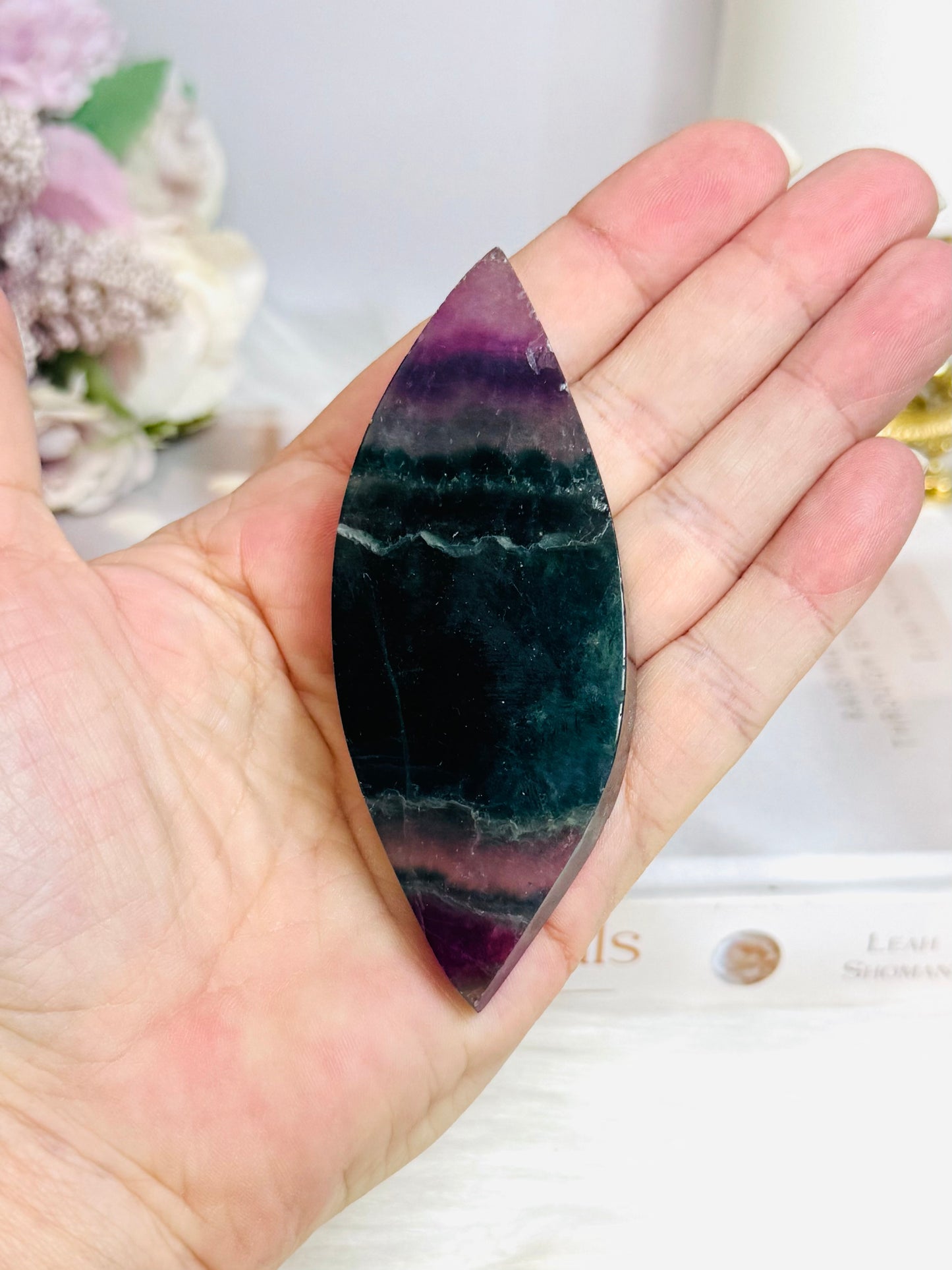 Rainbow Fluorite Leaf 9cm